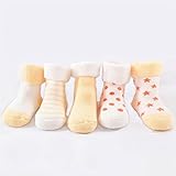 【GLASS FROG】ベビーソックス 新生児 キッズソックス 折り返し ふわふわ 5足セット（イエロー,10-12cm）