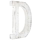 アンティーク調ホワイトアルファベット壁飾り/ Free Standingモノグラム文字" D "