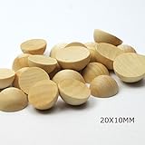 Mamimami Home ナチュラル ハーフ木製ビーズ 20x10MM 天然 木製半球 積木 DIY アクセサリー 100個 「FDA認可済」「 BPAフリー」