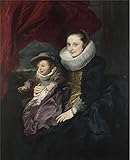 The Perfect Effectキャンバスの油絵' Anthony Van Dyck – 女性の肖像と子、について1620 – 1」、サイズ18 x 22インチ/46 x 56 cm、この高定義ア