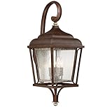 Minka Lavery 72543-593 Astrapia - Four Light Outdoor Wall Lantern, Dark Rubbed Sienna/Aged Silver Fi
