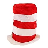 Prettyia 美しい　赤と白　ストライプ　トップハット　ジョーカー　帽子　舞台公演　新年パーティー　アクセサリー　大人子供兼用　