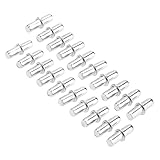 20個キャビネットワードローブ棚サポートピンスタッドペグシルバートーン 5mm x19mm SZ070280014363RK-2