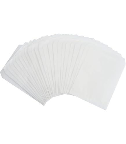 100-Pack White Gift Bags 5x7 Inches - Flat Paper Bags For Party Favors, Retail & Craft Projects