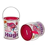 TrollsクリアSaving Bank W /ハンドル& Tin on Top & Bottom