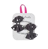 Rockahula Kidsロッカフラキッズ/H546Gシルバードットリボンクリップ/グレー