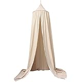 Nanaドームプリンセスベッドキャノピーfor Baby Kids Reading Play Tentsコットンキャンバス高さ7.2 ' (カーキ)