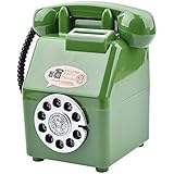貯金箱 公衆電話 500円玉 ダイヤル式 昭和 80’s レトロ 玩具 おもちゃ ATM 雑貨 (緑)