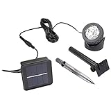 Exlight Solar Powered Ground Light, 6 White LEDs, Easy to Install, for the Garden, the Pathway or St