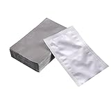 attachmenttou 50Pcs Silver Aluminum Foil Package Bag Home Sealer Food Kitchen Storage Pouches