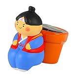 聖新陶芸 めでたしめでたし おすわりガーデン 桃太郎 クローバー