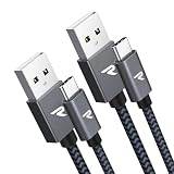 USB C ケーブル【2本セット1m+1m/黒】RAMPOW タイプc ケーブル 3A 15W 急速充電 QuickCharge3.0対応 高速データ転送 高耐久ナイロン素材 iPhone17/Air/16/16e/15 充電 Sony Xperia/Samsung/Asus Zenfone/Fujitsu Arrows/PS5コントローラー タイプc多機種対応 在宅勤務支援