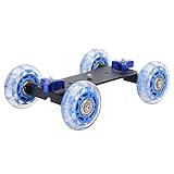 Ongwan ミニデスクトップスライダーカー 10KGロードレールローラートラックスライダードリースケーターカー DSLRカメラビデオカメラ用シリコンホイール付き