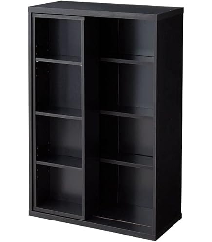 Amazon｜スライド本棚 幅90 全段B6 スライド式 コミック収納 奥行34 高