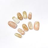 SoraraBeauty ネイルチップ 100%ハンドメイド 貼るだけネイル ジェルネイル ネイルシール セルフネイル ネイルステッカー おうちネイル ネイルデザイン セルフネイル CXシリーズ (CX08, S)