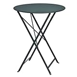 円型ガーデンテーブル　直径60cm　折りたたみ式 シダーグリーン