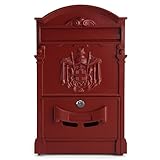 文字ポストボックス – TOOGOO ( R ) Lockable Secure Postboxレターボックス壁マウントステンレスMail Post Letterボックスモデル:レッド レッド 038