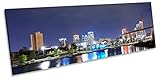 バーミンガムアラバマCity Skylineキャンバス壁アートパノラマフレーム印刷画像 120cm wide x 40cm high