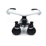 Romantic桜　メガネ式ルーペ　2.5X拡大鏡　ポータブル型　瞳孔間距離調整可能 (シルバー)