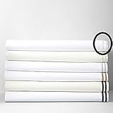 Hudson Park Italian Percale Stitch Full Flat Sheet White [並行輸入品]