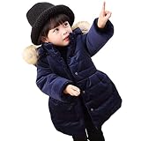 中綿 コート キッズ 女の子 ジュニア 女の子 コート ベビー アウター 女の子 ベビー コート 　子供ジャケット キッズ アウター 女の子 かわいい 厚手 通学 カジュアル ガールズコート (ネイビ