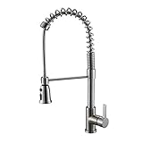 KESプルダウンスプレーキッチンスプリング蛇口シングルハンドル穴バーシンク水ミキサータップwith Pull Down Sprayer、l6927lf-p ブラウン