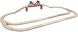 【米国正規商品・並行輸入】ネームトレイン 木製おもちゃ NameTrain Long Oval with Bridge Track Set オーバル型線路セット