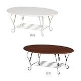 80 折れ脚テーブル 楕円形 「IRON」 KT-3884WH