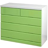 タンスのゲン 国産 鏡面タンス 完成品 幅90cm 4段 マカロン アップルグリーン 02010111 GR