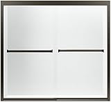 Sterling 581005-59ADR-G05 Meritor Frameless Sliding Bath Door with Smooth/Clear Glass Texture, 59-3/