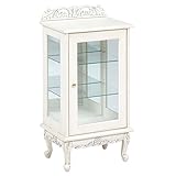 ガラスキャビネット 白家具 収納 エレガント
