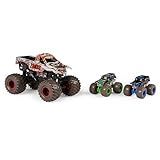 モンスタージャム、フルムーンフレンジー 3個パック ダイキャストモンスタートラック、1:24スケールゾンビ、1:64スケール 墓掘り & 息子ウバ掘り、4-6歳以上の子供のおもちゃ