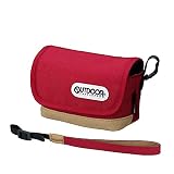 OUTDOOR PRODUCTS (アウトドアプロダクツ)カメラケース カメラポーチ03 レッド 取り出しやすいヨコ型収納タイプ カメラ用ハンドストラップ付き ODCP03RD