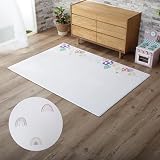 KAGUWORLD 抗菌 プレイマット ベビーマット リバーシブル 厚手 ロール式 防音 130×190cm バルーン/虹