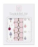 SwaddleDesigns SwaddleLite Set of 3 Marquisette Swaddle Blankets Premium Cotton Muslin Pastel Pink C