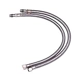 供給ホース，SODIAL(R)2xステンレススチールフレキシブル蛇口の水供給ホース