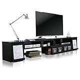 LOWYA （ロウヤ） 伸縮 コーナー テレビ台 テレビボード ロータイプ 大型テレビ ~49型対応 幅1620~2550mm ブラック おしゃれ 新生活