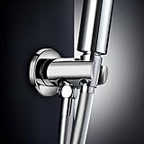 SR SUN SRISE Solid Brass Shower Head Bracket Holder Wall Mount Shower Arm Mount, Chrome [並行輸入品]