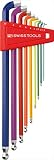 PB SWISS TOOLS(PBスイスツールズ):レインボーショートヘッド六角セット(パックナシ 2212LH-10RB