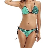 ADECツリーレディースセクシーなファッショナブルなトライアングルビキニセット水着Two Piece カラー: ブラック