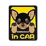 ペットステッカー CHIHUAHUA in CAR チワワ ドッグインカー 車 ペット 愛犬 DOG イラスト 全25犬種 PET072 gs ステッカー グッズ