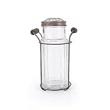 Creative Co-Op DA2581 Glass Vase with Metal Flower Lid, 7-Inch by Creative Co-Op [並行輸入品]