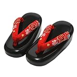 [ 京都きもの町 ] 3歳 刺繍 草履 三歳用 赤色× 花 刺繍 鼻緒 黒色台 履物 七五三 女児 草履 LYK-1赤