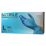 ニトリル合成手袋 100枚入り Lサイズ ブルー 使い捨て パウダーフリー 左右兼用