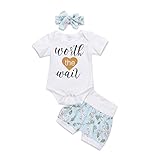 サクララ(Sakulala) 3点セット（上着＋ヘアバンド+ヘアーバンド） ベビー服 子供服 上下セット 頭巾付き ロンパース 男の子 女の子 花柄 パンツ 夏 秋 新生児 歩行服 出産お祝い 記念日