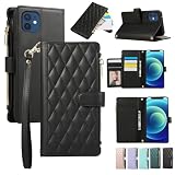 Noaivoky iPhone12 mini に適合する 手帳型ケース いphone12 Mini 向けの ケース スタンド機能 カード収納 ストラップ アイフォン12ミニ 用の スマホケース iPhone 12ミニ に適合する カバー ショルダー 肩掛け 斜め掛け アイホン12 ミニ 向けの 携帯ケース 小銭入れ RFIDブロッキング 耐衝撃 おしゃれ - ブラック