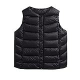 REILI　ベビー　ベスト　無地　ダウンベスト　男女兼用　子供服　男の子　女の子　可愛い　秋冬　防寒服　シンプル (100, ブラック)