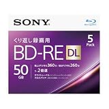 ソニー(SONY) ブルーレイディスク BD-RE DL 50GB 5枚 2倍速 繰り返し録画用 ケース付属属 5BNE2VJPS2