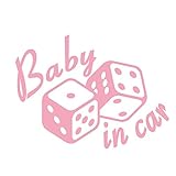 imoninn BABY in car ステッカー　【シンプル版】　No.30　ダイス　（ピンク色）