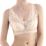 [SANAYU] ノンワイヤー ブラジャー 脇高 ブラ フルカップ ナイトブラ 補正 下着 パッド カップ 付き ワイヤーなし (36/80厚手パット＝A～C75, ベージュ)